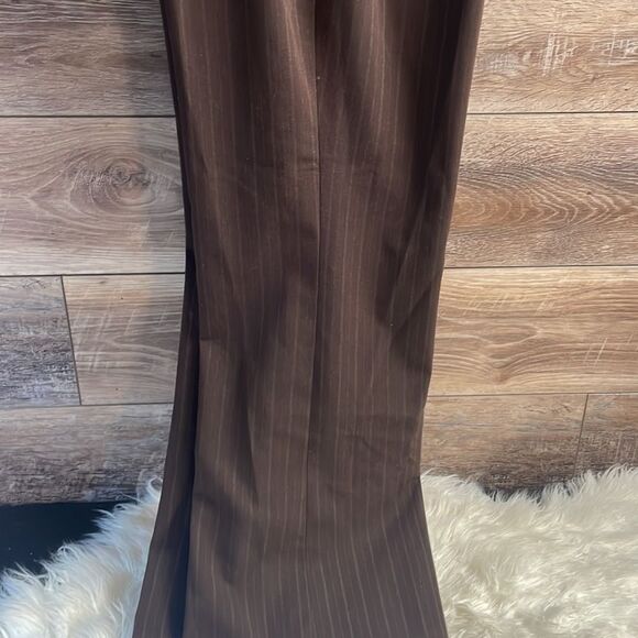 Apt 9 Stretch Maxwell Ladies Dress Trousers/Pants, Brown pinstriped , Size 10 - Picture 5 of 10